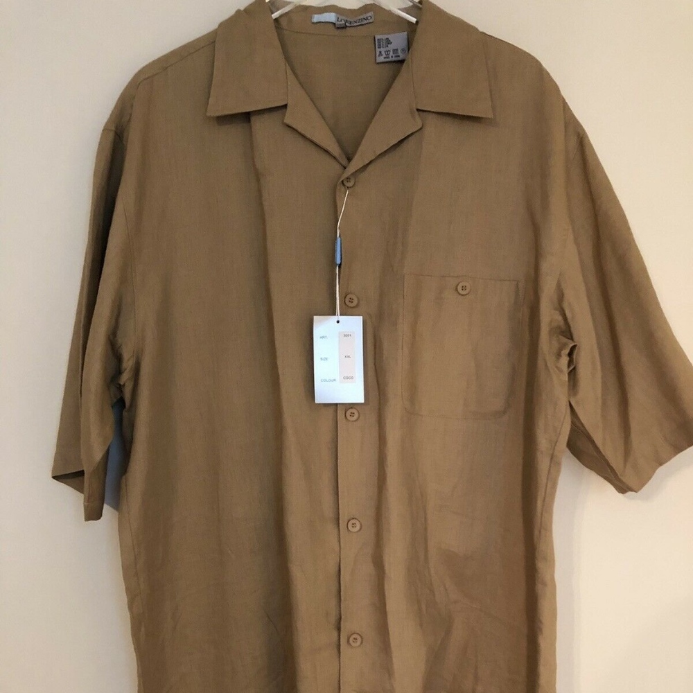 100% Linen Shirt Button Front Size XXL Coco
